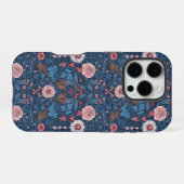Wilde tuin in blauw iPhone hoesje (Achterkant horizontaal)