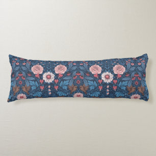 Wilde tuin in blauw lichaamskussen