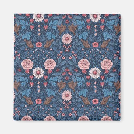 Wilde tuin in blauw magneet (Voorkant)