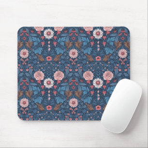 Wilde tuin in blauw muismat