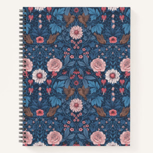 Wilde tuin in blauw notitieboek