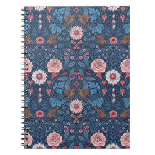 Wilde tuin in blauw notitieboek