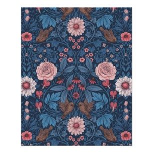 Wilde tuin in blauw perfect poster