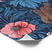 Wilde tuin in blauw perfect poster (Hoek)