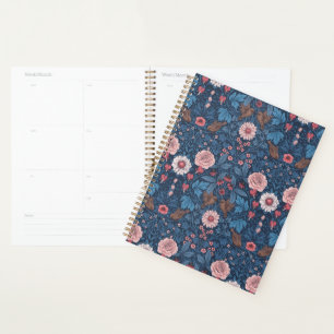 Wilde tuin in blauw planner