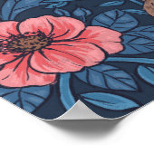 Wilde tuin in blauw poster (Hoek)