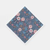 Wilde tuin in blauw servet (Hoek)