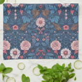 Wilde tuin in blauw theedoek (Gevouwen)