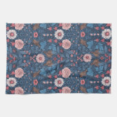 Wilde tuin in blauw theedoek (Horizontaal)