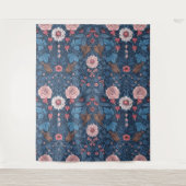 Wilde tuin in blauw wandkleed (Voorkant)