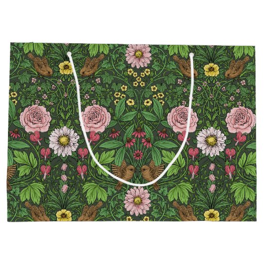 Wilde tuin in het groen groot cadeauzakje (Achterkant)