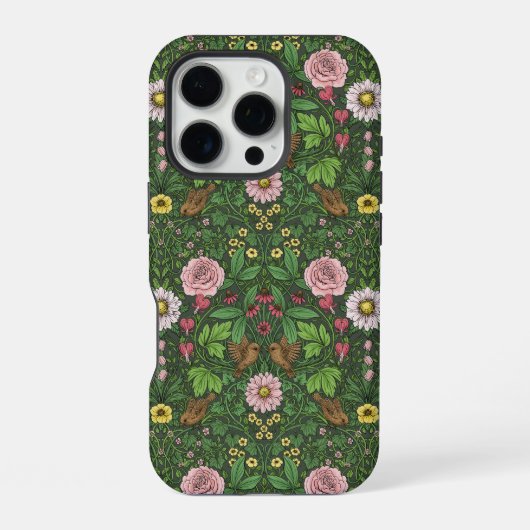 Wilde tuin in het groen iPhone hoesje (Achterkant)