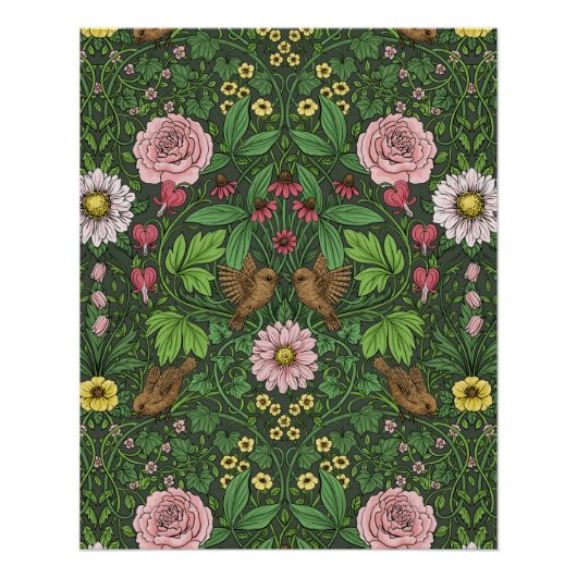 Wilde tuin in het groen perfect poster (Voorkant)