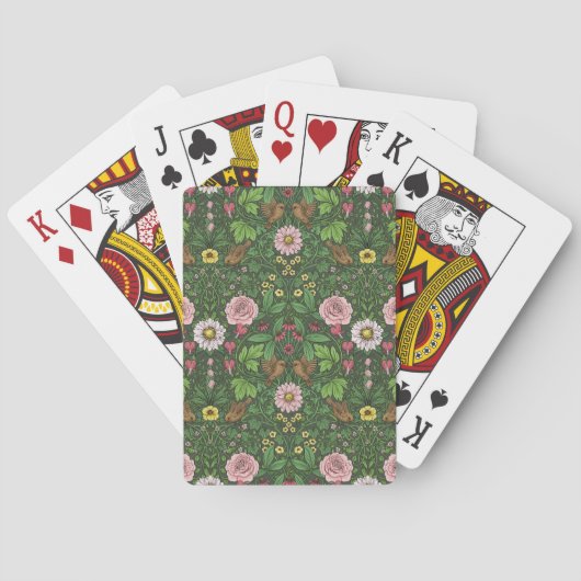 Wilde tuin in het groen pokerkaarten (Achterkant)