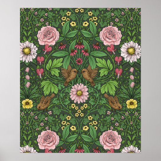 Wilde tuin in het groen poster (Voorkant)