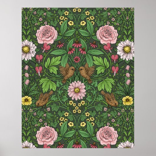 Wilde tuin in het groen poster (Voorkant)