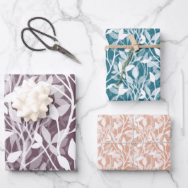 Wilde Tuin Mist Modern Botanisch Loof Inpakpapier Vel