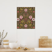 Wilde tuin op koffie bruin poster (Keuken)