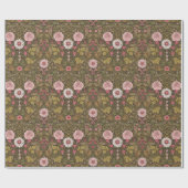 Wilde tuin op koffiebruin cadeaupapier (Vlak)