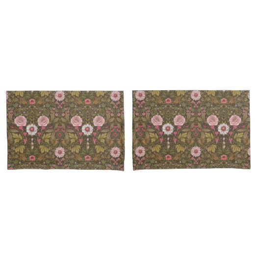 Wilde tuin op koffiebruin kussensloop (Voorkant-Set)