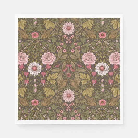 Wilde tuin op koffiebruin servet (Voorkant)