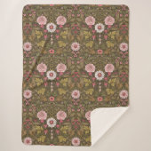 Wilde tuin op koffiebruin sherpa deken (Voorkant)