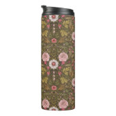 Wilde tuin op koffiebruin thermosbeker (Geroteerd rechts)