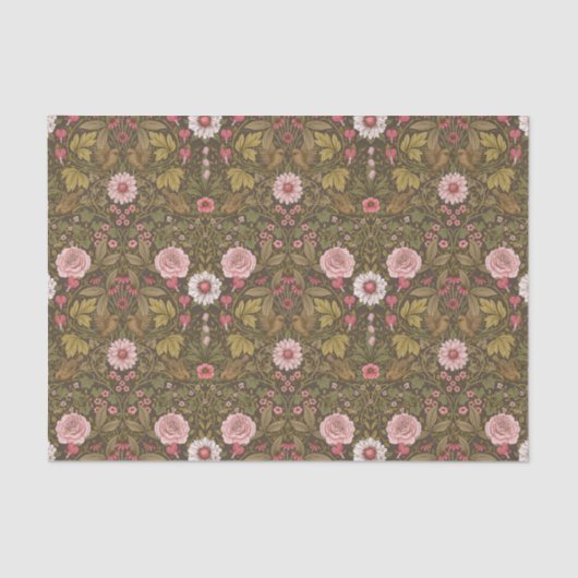 Wilde tuin op koffiebruin tissuepapier (Voorkant)