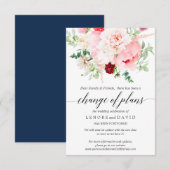 Wilde Tuin Roze Botanische Trouwplannen Veranderen Kaart (Voorkant / Achterkant)