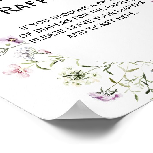 Wilde tuinbloei Baby Diapelbord Poster (Hoek)