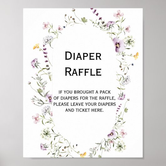 Wilde tuinbloei Baby Diapelbord Poster (Voorkant)