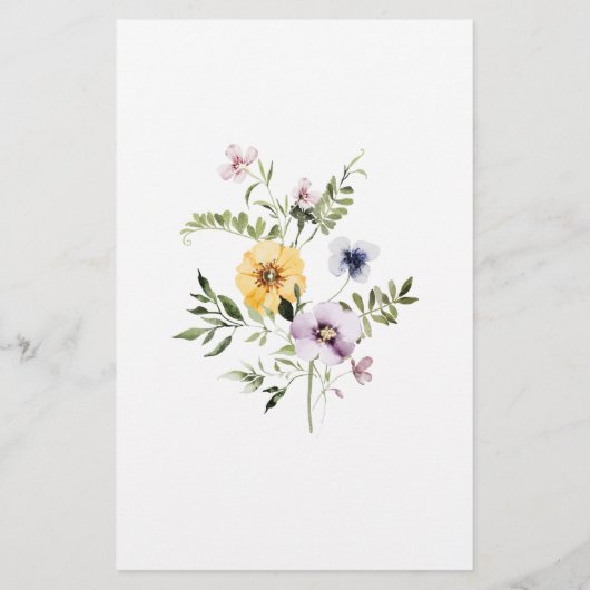 Wilde tuinbloei Baby shower Predica Game (Achterkant)