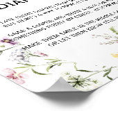 Wilde tuinbloei Late Night Diaper Sign Poster (Hoek)