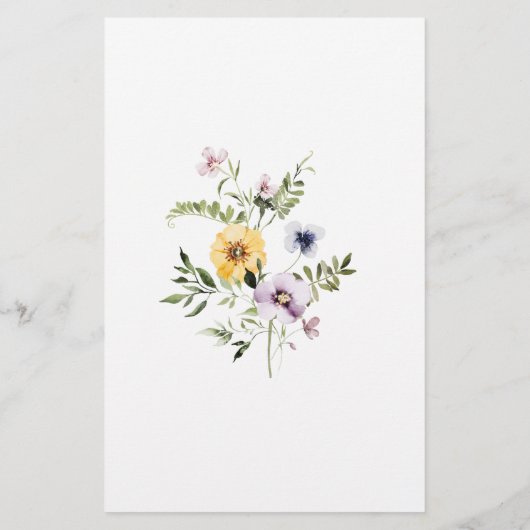 Wilde tuinbloemen voor het Baby shower (Achterkant)