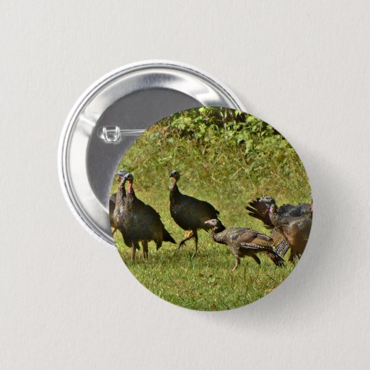 Wilde Turkije, Camouflage-kleuren Ronde Button 5,7 Cm (Voorkant /achterkant)
