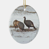 Wilde Turkije in Snowy Field Keramisch Ornament (Rechts)
