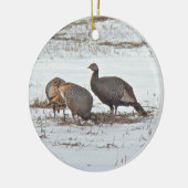 Wilde Turkije in Snowy Field Keramisch Ornament (Links)