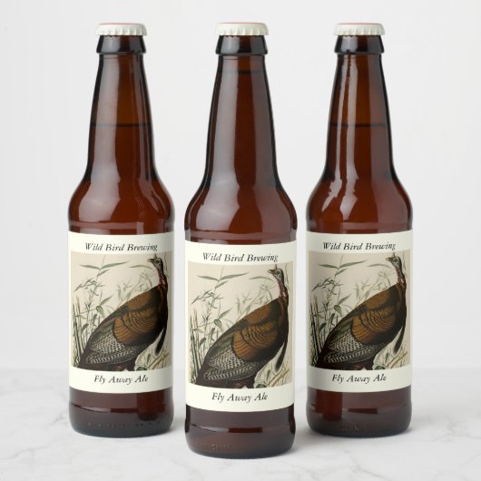 Wilde Turkije (man) van de Amerikaanse vogels van Bier Etiket (Flessen)