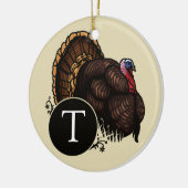 Wilde Turkije met monogram Keramisch Ornament (Links)