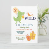 Wilde Twee Krokodil Verjaardag 2de 2 Feestje Kaart (Staand voorkant)