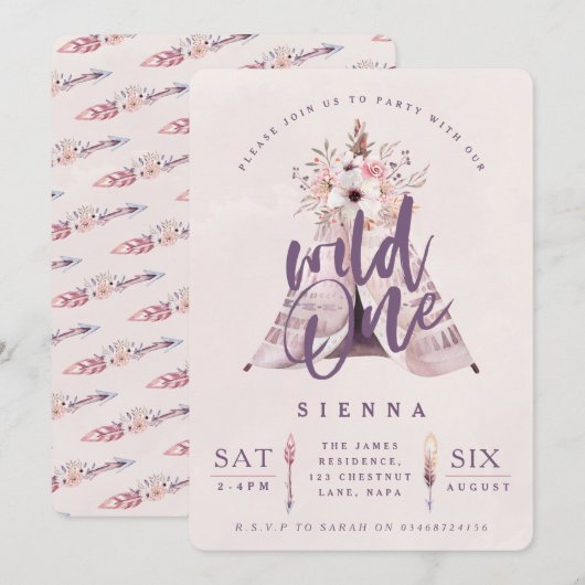 Wilde uitnodiging voor een tienjarig feest (Voorkant / Achterkant)