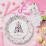 Wilde uitnodiging voor een tienjarig feest papieren bordje<br><div class="desc">Wilde één waterverf de verjaardagsfeest uitnodigen. Stijl uw partij in stijl met deze tribale stijl met florale en pijlelementen.</div>