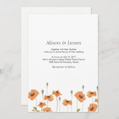 Wilde uitnodiging voor het bruiloft van papaver (Voorkant / Achterkant)