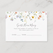 Wilde veelkleurige bloemen raden hoeveel wild Kaar Visitekaartje (Voorkant)