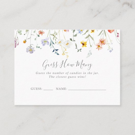 Wilde veelkleurige bloemen raden hoeveel wild Kaar Visitekaartje (Voorkant)