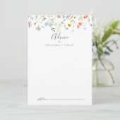 Wilde veelkleurige bloemenbruiloft advieskaart (Staand voorkant)