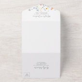 Wilde veelkleurige bloemenbruiloft all in one uitnodiging (Buitenkant)