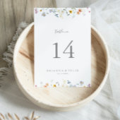 Wilde veelkleurige bloemenbruiloft kaart