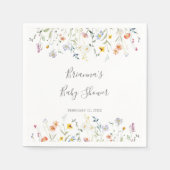 Wilde veelkleurige bloemige Baby shower Servet (Voorkant)