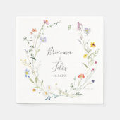 Wilde veelkleurige bloemige bruiloft servet (Voorkant)